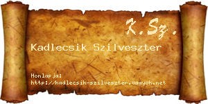 Kadlecsik Szilveszter névjegykártya