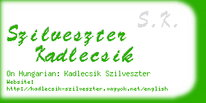 szilveszter kadlecsik business card